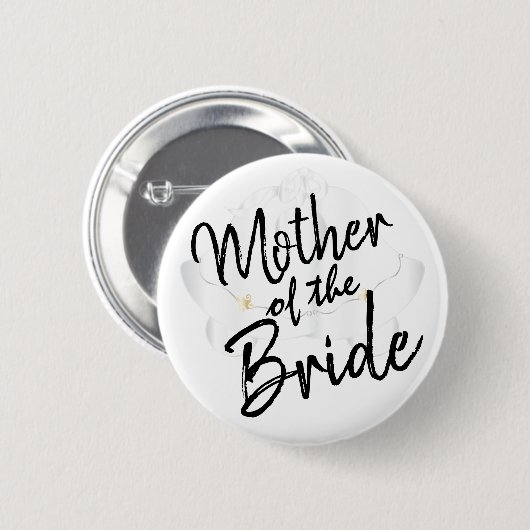 Mutter der Braut - Skript-Kalligraphie Button (Vorne & Hinten)
