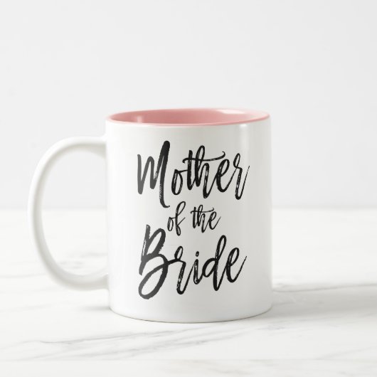 Mutter der Braut | Skriptstil Custom Wedding Zweifarbige Tasse (Links)