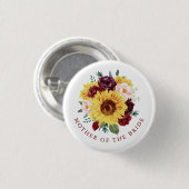 Mutter der Braut Sonnenblumenfall Blume Button (Vorne & Hinten)