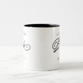 Mutter der Braut-Tasse personifizieren Ihr Datum Zweifarbige Tasse (Mittel)