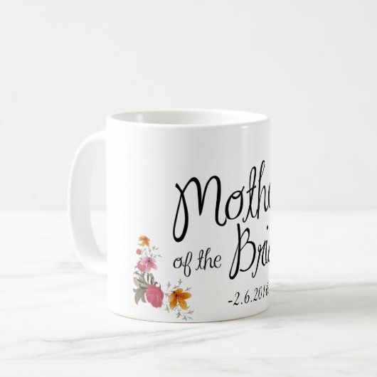 Mutter der Braut-verzierten Kaffee-Tasse Kaffeetasse (Vorderseite Links)