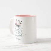 Mutter der Braut | Wasserfarbene Blumenstrauß Zweifarbige Tasse (Vorderseite Links)