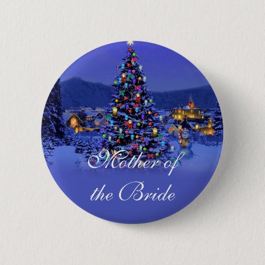 Mutter der Braut, Weihnachtsfeiertage Hochzeit Button (Vorderseite)