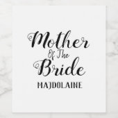 Mutter der Braut Weinetikett (Einzelnes Label)