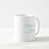 Mutter der Bräutigam-aquamarinen Eleganz Kaffeetasse (VorderseiteRechts)