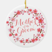 Mutter der Bräutigam-Kirschblüte Wedding Ornamen Keramikornament (Hinten)
