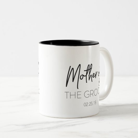 Mutter der Bräutigam-Tasse Zweifarbige Tasse (VorderseiteRechts)