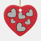 MUTTER der BRÄUTIGAM Tupfen-Herzen V09F Keramik Ornament (Hinten)
