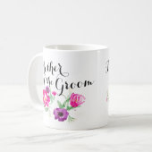 Mutter der Bräutigamwatercolor-Blumen-Tasse Kaffeetasse (Vorderseite Links)