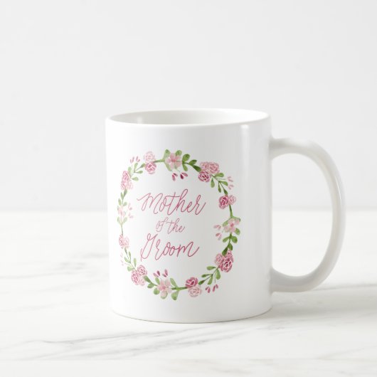 Mutter der BräutigamWatercolorwreath-Tasse Kaffeetasse (Rechts)