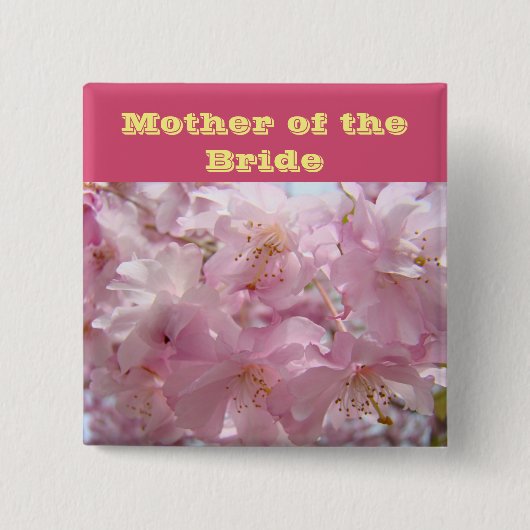Mutter der Brautknöpfe Rosa-Blüten-Blumen Button (Vorderseite)