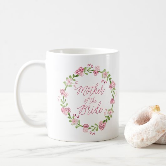 Mutter der BrautWatercolorwreath-Tasse Kaffeetasse (Mit Donut)