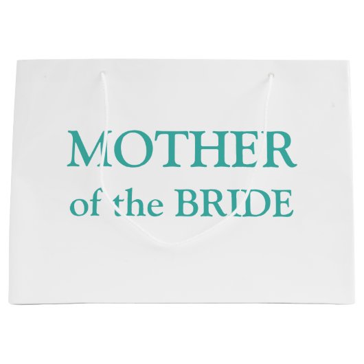 Mutter der Bride Aqua White große Geschenktasche Geschenktüte (Vorderseite)