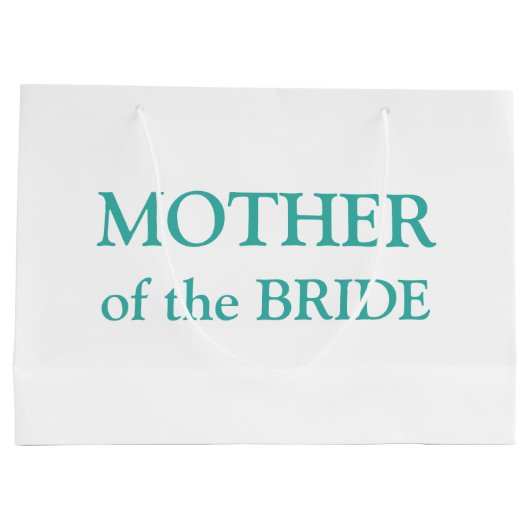 Mutter der Bride Aqua White große Geschenktasche Geschenktüte (Rückseite)
