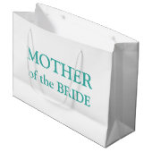 Mutter der Bride Aqua White große Geschenktasche Geschenktüte (Vorderseite Schrägansicht)
