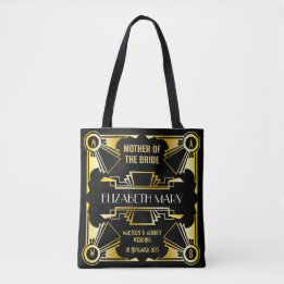 Mutter der Bride Art Deco Wedding Gold & Black Tasche