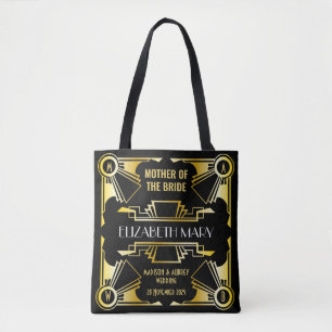 Mutter der Bride Art Deco Wedding Gold & Black Tasche