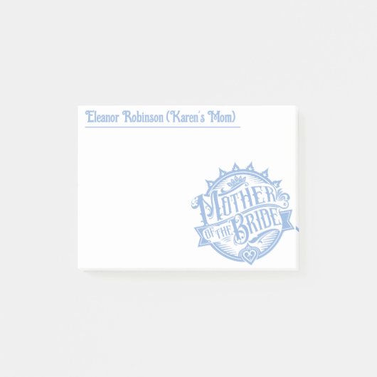 Mutter der Bride benutzerdefinierte Farbe und Text Post-it Klebezettel (Vorderseite)