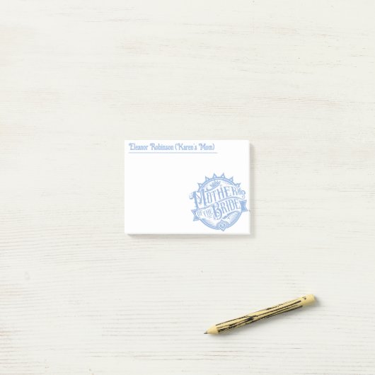 Mutter der Bride benutzerdefinierte Farbe und Text Post-it Klebezettel (Auf Schreibtisch)