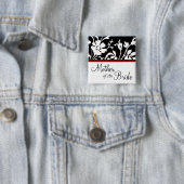 Mutter der Bride Black and White Floral Button (Beispiel)