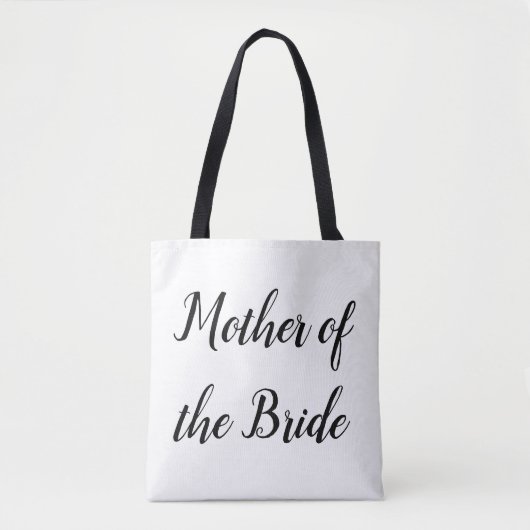 Mutter der Bride Black Script Hochzeit Tasche (Vorderseite)