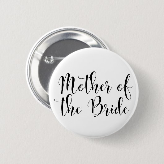 Mutter der Bride Black Script Typografie (30) Button (Vorne & Hinten)
