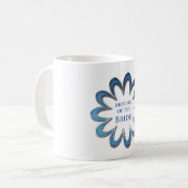 Mutter der Bride Blue Blume & Silver Kontur Kaffeetasse (Vorderseite Links)