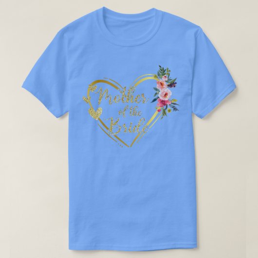 Mutter der Bride Blume Gold Gliter Floral T-Shirt (Design vorne)