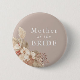 Mutter der Bride Boho Pampas Grasneutrale Button