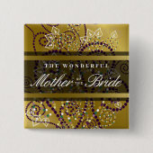 MUTTER DER BRIDE Boho Spirals Wedding Button (Vorderseite)