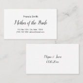 Mutter der Bride Business Cards Visitenkarte (Vorne/Hinten)