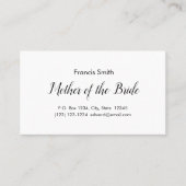 Mutter der Bride Business Cards Visitenkarte (Vorderseite)