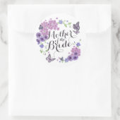 Mutter der Bride Butterflies Hochzeitsticker Runder Aufkleber (Tasche)