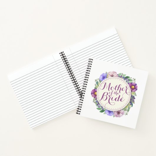 Mutter der Bride Elegant Floral Notebook Notizbuch (Innenseite)