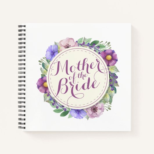 Mutter der Bride Elegant Floral Notebook Notizbuch (Vorderseite)