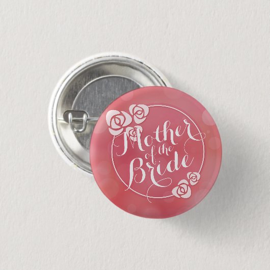 Mutter der Bride Elegant Rahmen Hochzeitsschaltflä Button (Vorne & Hinten)
