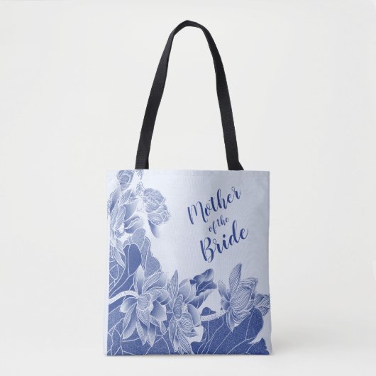 Mutter der Bride Exotic Blue Lotus Floral Tasche (Vorderseite)