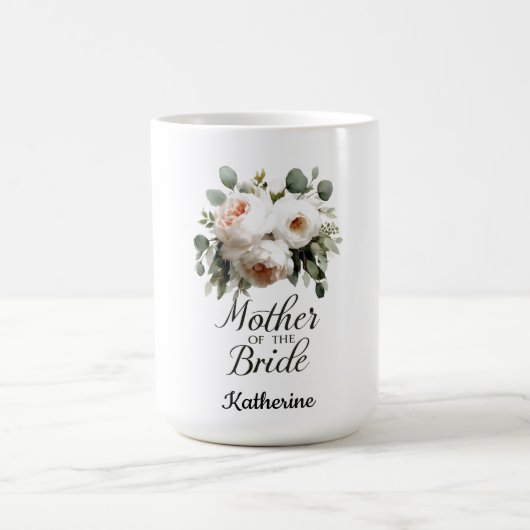Mutter der Bride Floral Elegant Hochzeitsdesign Kaffeetasse (Mittel)