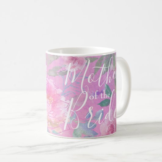 Mutter der Bride Floral Pink Moderne Kaffeetasse (VorderseiteRechts)