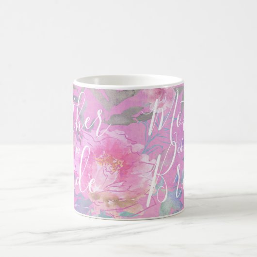 Mutter der Bride Floral Pink Moderne Kaffeetasse (Mittel)