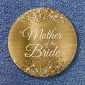 Mutter der Bride Glittery Gold Foil Button