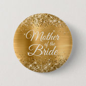 Mutter der Bride Glittery Gold Foil Button (Vorderseite)