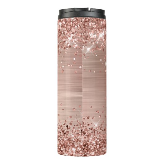 Mutter der Bride Glittery Rose Gold Glam Thermosbecher (Rückseite)