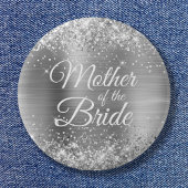 Mutter der Bride Glittery Silberfolie Button