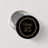 Mutter der Bride Gold Black Elegant Geometric Button (Vorne & Hinten)