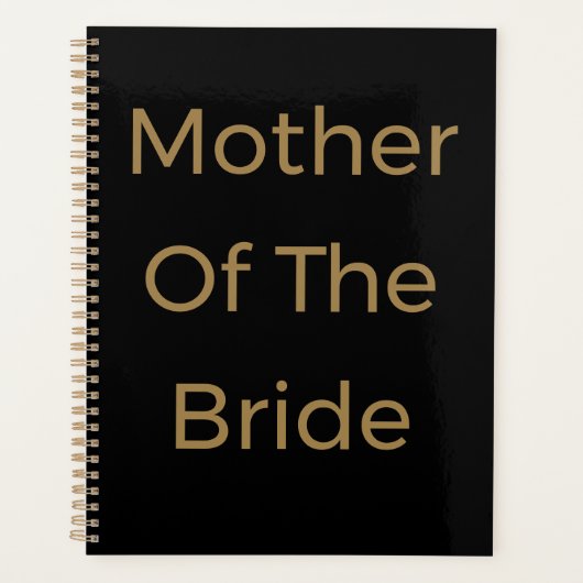Mutter der Bride Gold Black Hochzeitsgeschenk Gefa Planer (Vorderseite)