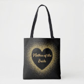 Mutter der Bride Gold Glitzer Script Hochzeit Tasche (Vorderseite)