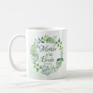 Mutter der Bride Greenery Wreath Wasserfarbe Kaffeetasse