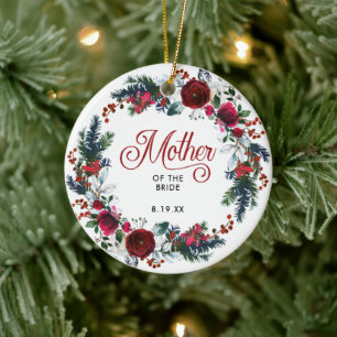 Mutter der Bride Holiday Floral Personalisiert Keramik Ornament