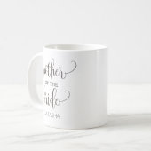 Mutter der Bride-Kalligrafie-Hochzeitsgeschenk Kaffeetasse (Vorderseite Links)